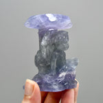 Purple Fluorite Carved Crystal Angel Sphere Stand