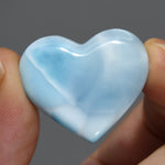 Natural Larimar Crystal Puffy Heart