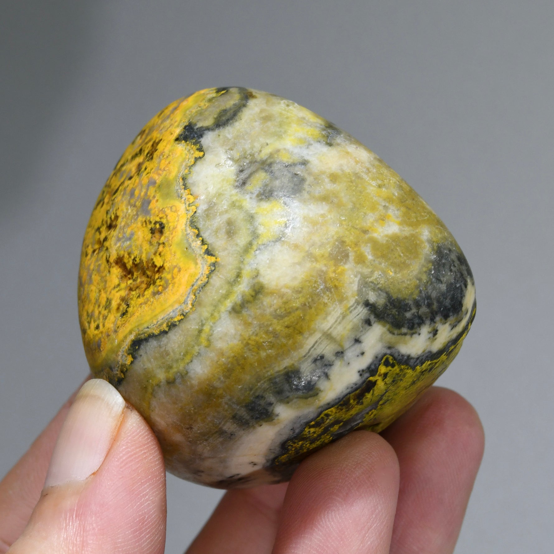 Bumblebee Jasper Crystal Palm Stone, Indonesia