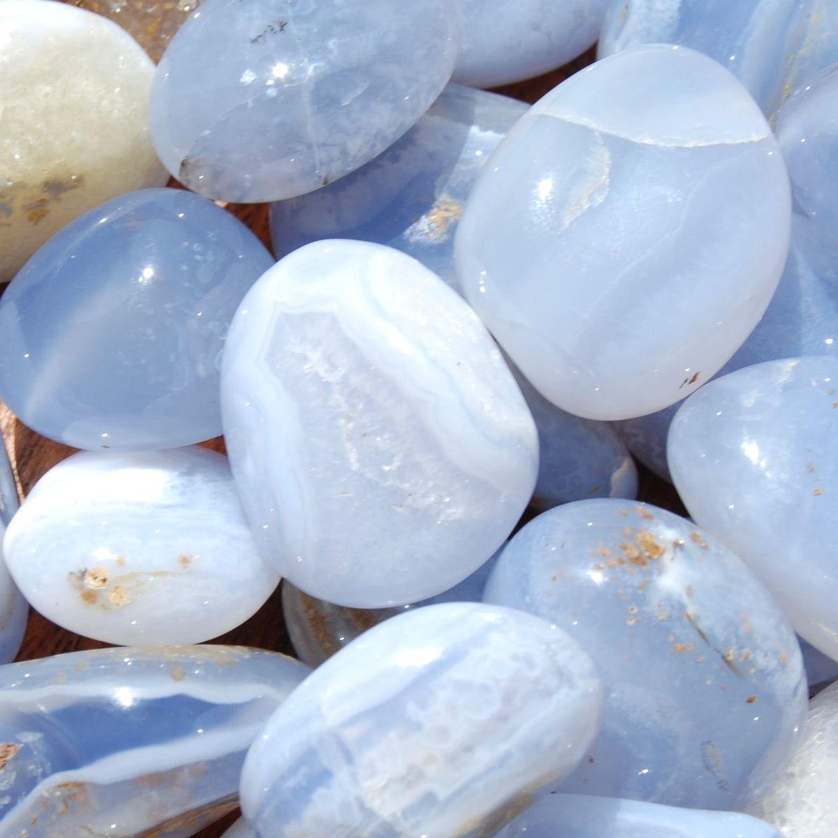 Blue Lace Agate Tumbled Stones