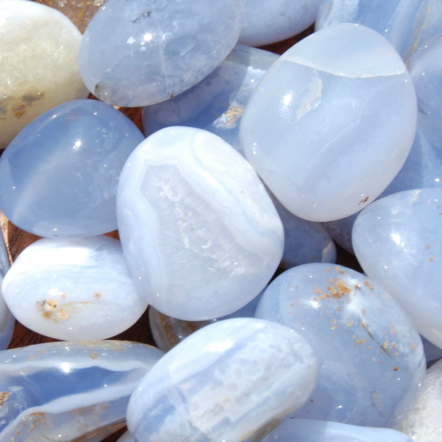 Blue Lace Agate Tumbled Stones