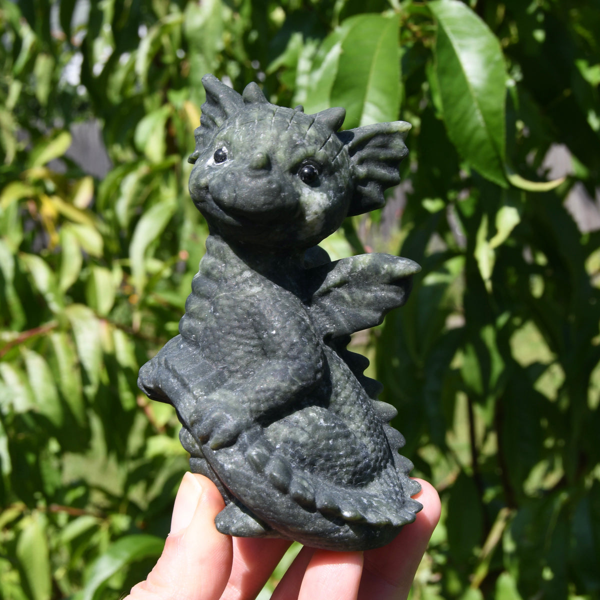 Serpentine Carved Crystal Dragon