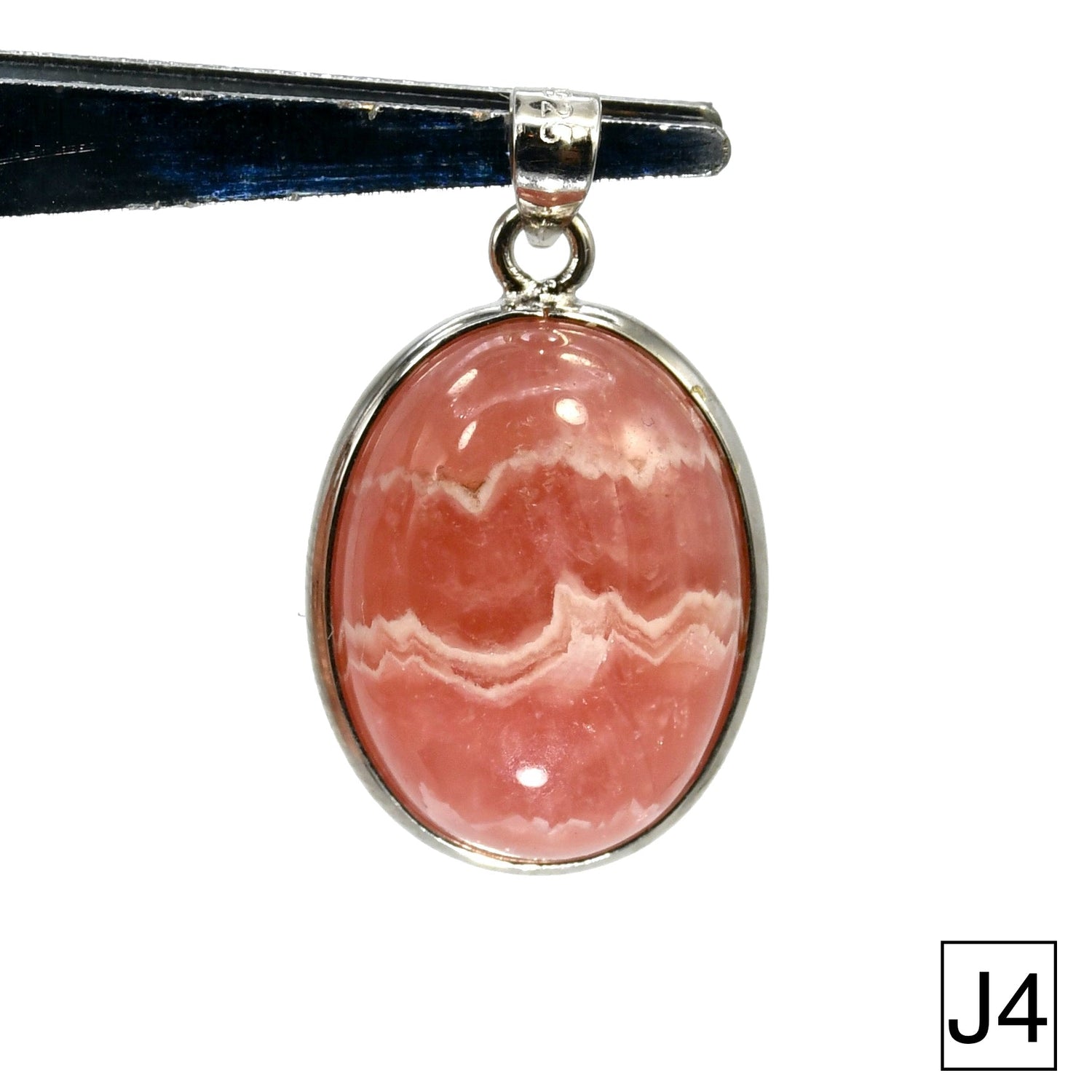 Rhodochrosite Crystal Pendant for Necklace Sterling Silver