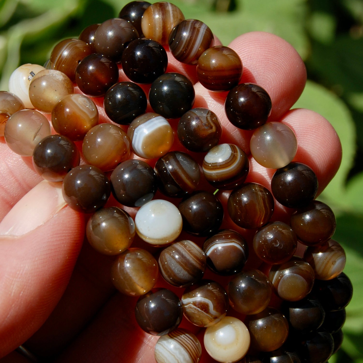 Brown Sardonyx Banded Agate Crystal Bracelet