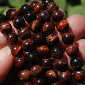 Red Tiger's Eye Crystal Beaded Bracelet