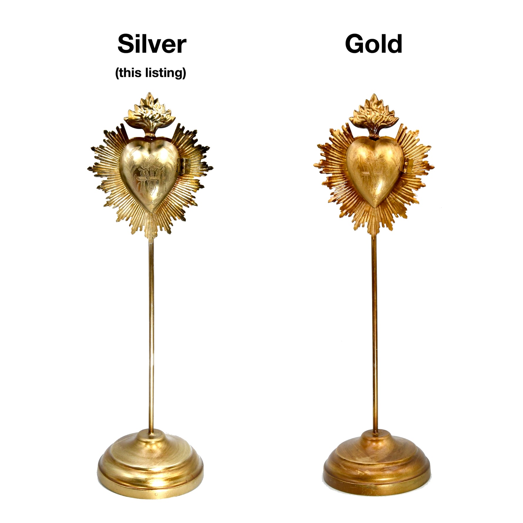 Ex Voto Sacred Heart Locket on Stand