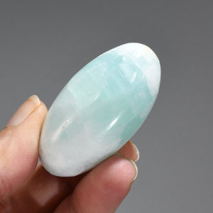 Caribbean Blue Calcite Crystal Palm Stone