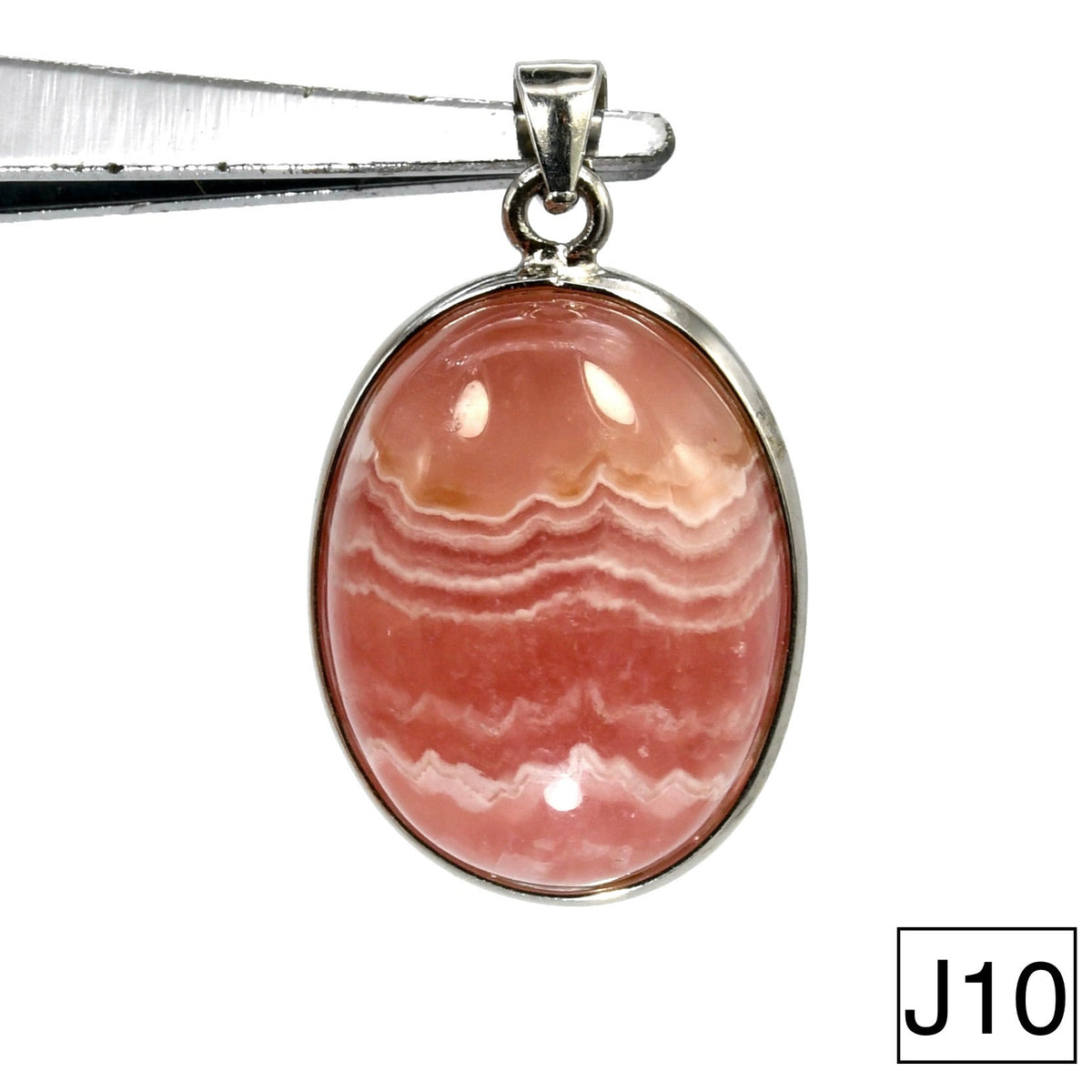 Rhodochrosite Crystal Pendant for Necklace Sterling Silver