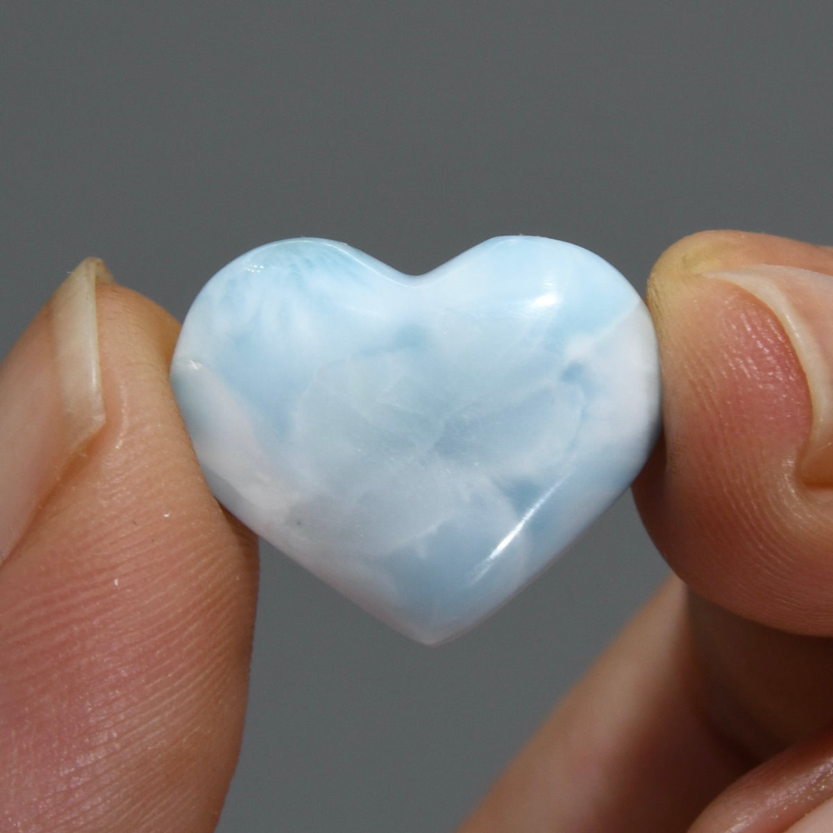 Natural Larimar Crystal Puffy Heart