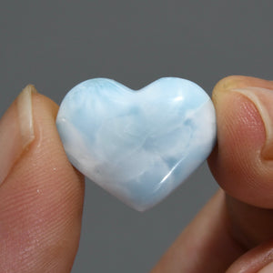Natural Larimar Crystal Puffy Heart