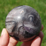 Blue Purple Silky Fluorite Crystal Sphere