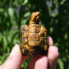 Load image into Gallery viewer, Tiger&#39;s Eye Carved Crystal Turtle
