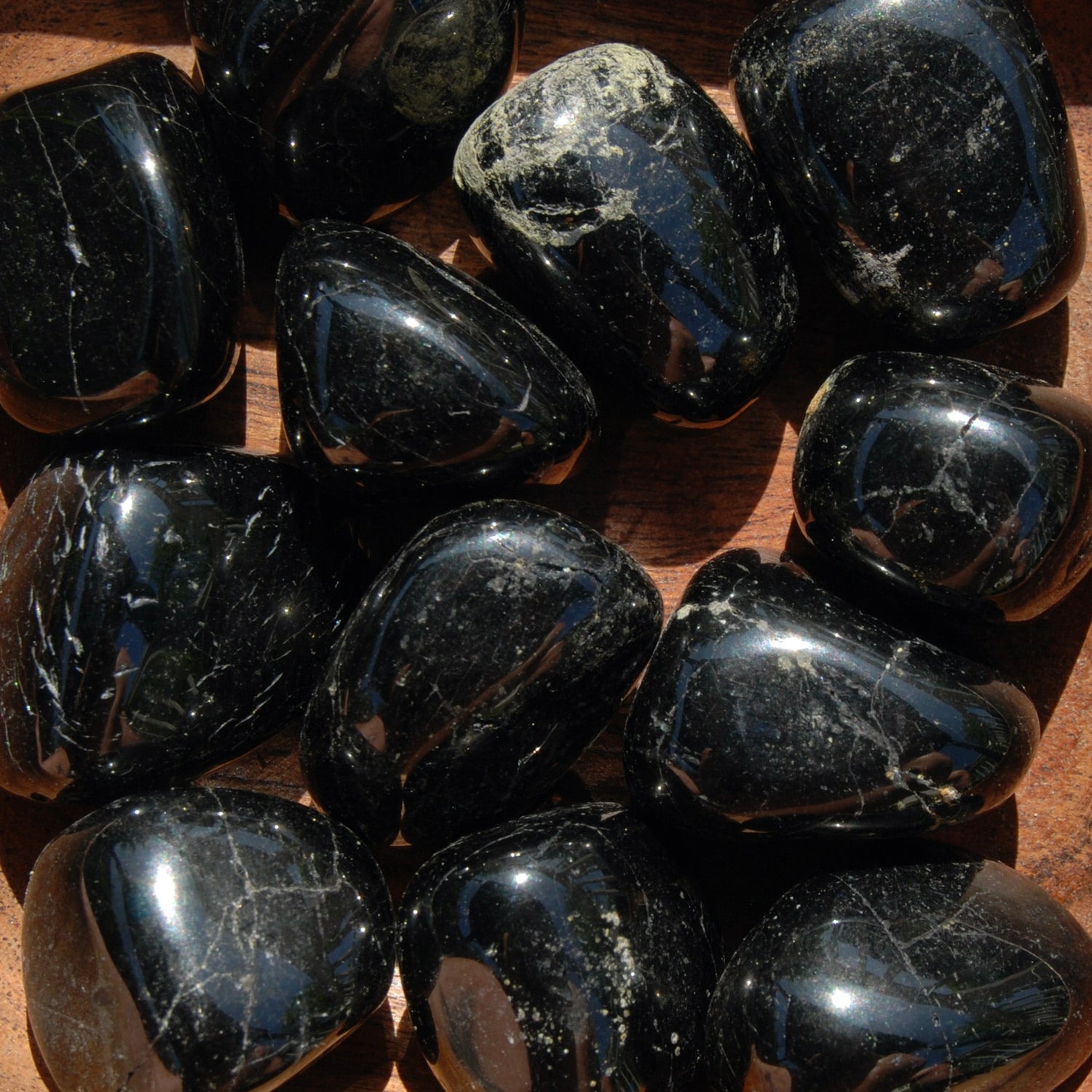 Natural Jet Crystal Tumbled Stones