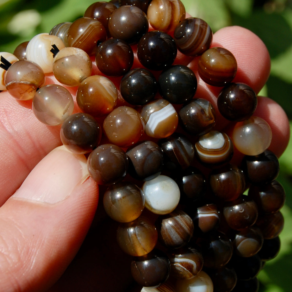 Brown Sardonyx Banded Agate Crystal Bracelet