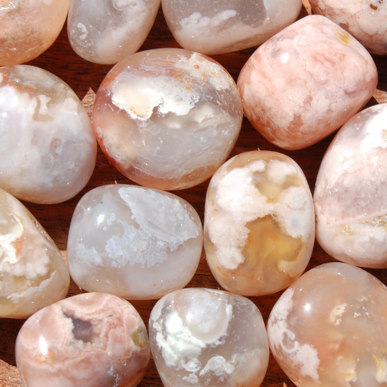 Sakura Flower Agate Crystal Tumbled Stones