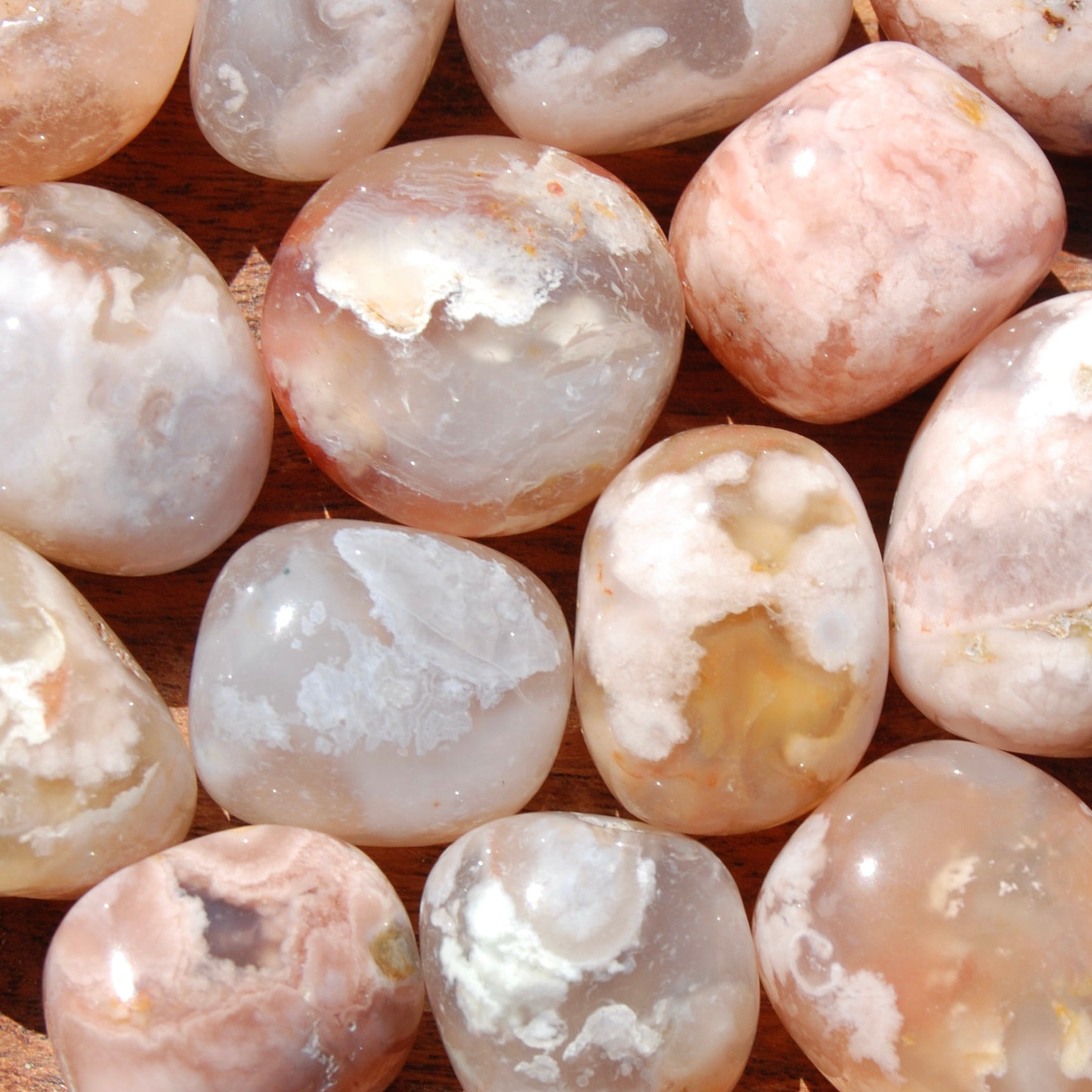Sakura Flower Agate Crystal Tumbled Stones