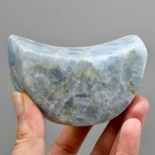 Load image into Gallery viewer, Blue Calcite Diopside Carved Crystal Moon Bowl
