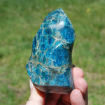 Blue Apatite Crystal Flame, Madagascar