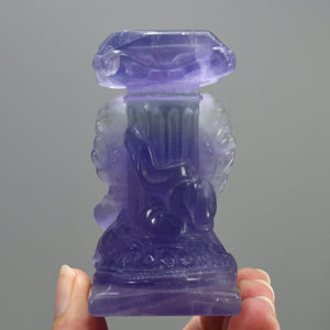 Fluorite Carved Crystal Angel Sphere Stand