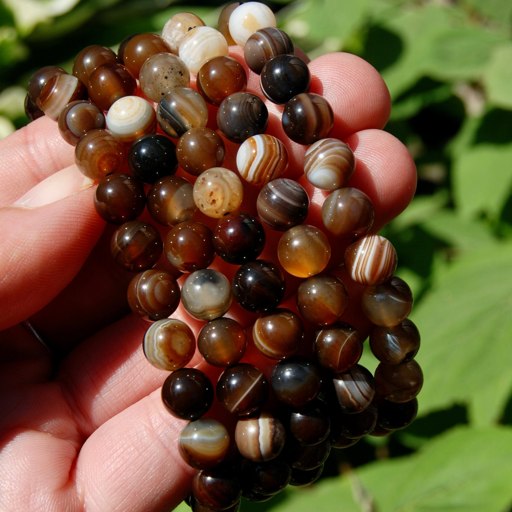 Brown Sardonyx Banded Agate Crystal Bracelet