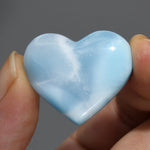 Natural Larimar Crystal Puffy Heart