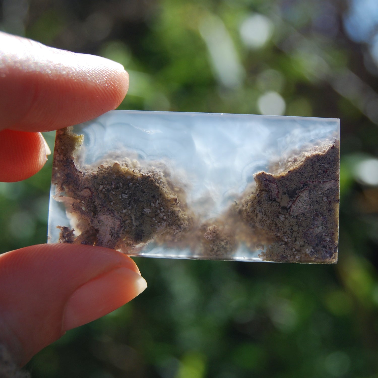 Moss Agate Cabochon, Scenic Garden Agate Cab