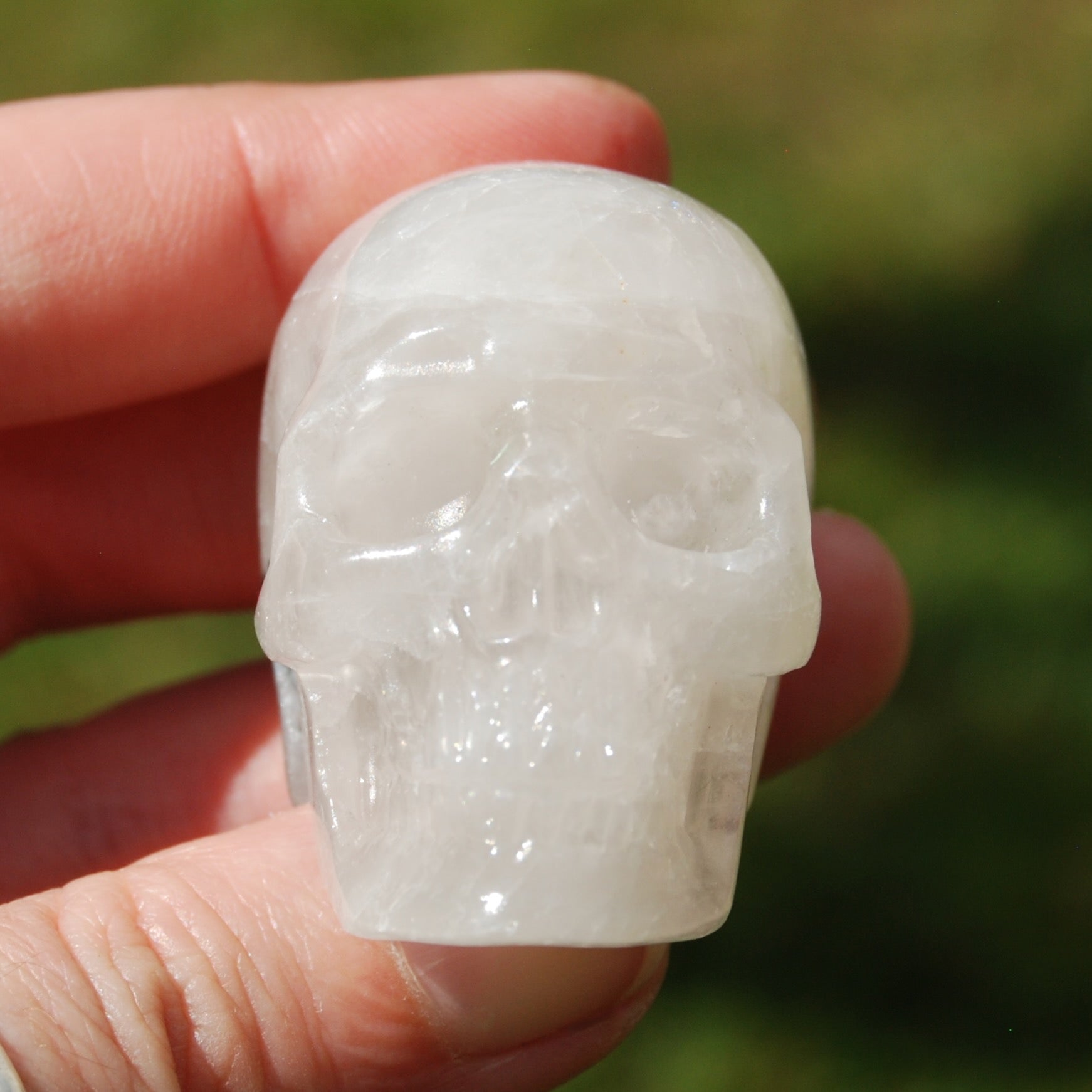 Black Tourmaline Quartz Crystal Skull, Realistic Gemstone Carving