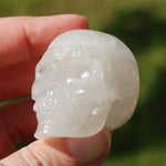 Black Tourmaline Quartz Crystal Skull, Realistic Gemstone Carving