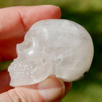 Black Tourmaline Quartz Crystal Skull, Realistic Gemstone Carving