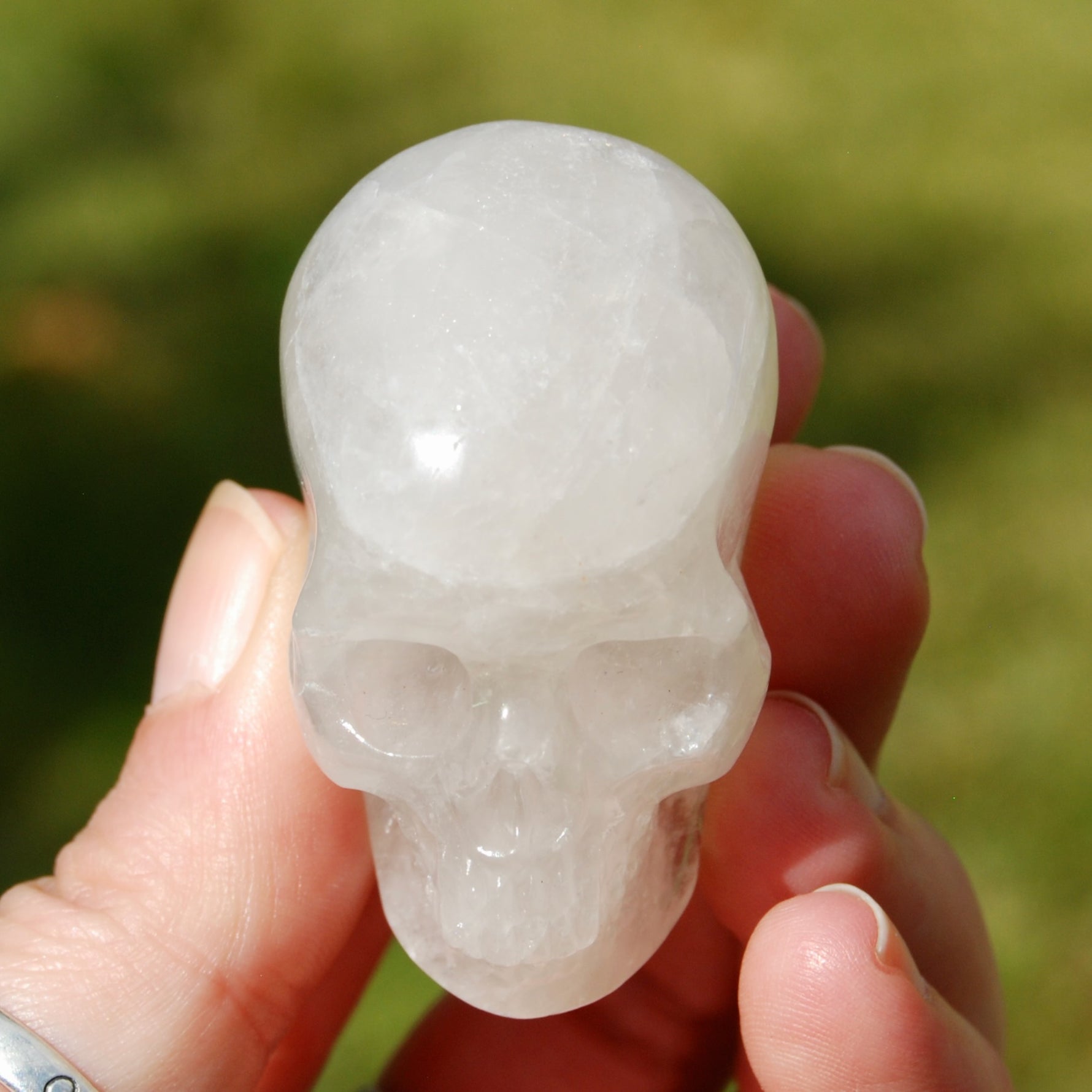 Black Tourmaline Quartz Crystal Skull, Realistic Gemstone Carving