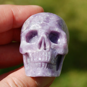 Lepidolite Carved Crystal Skull