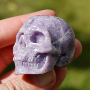 Lepidolite Carved Crystal Skull