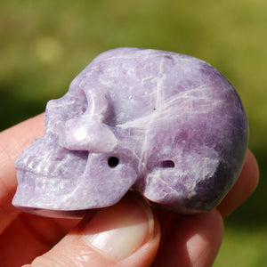 Lepidolite Carved Crystal Skull