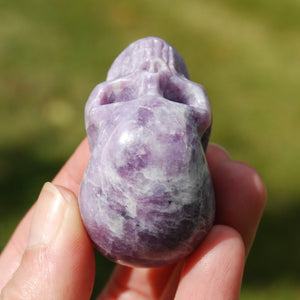 Lepidolite Carved Crystal Skull