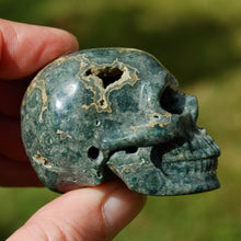 Load image into Gallery viewer, Ocean Jasper Carved Crystal Skull Realistic Gemstone Carving
