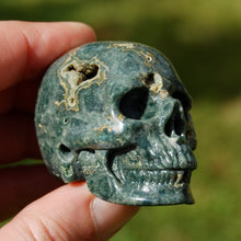 Load image into Gallery viewer, Ocean Jasper Carved Crystal Skull Realistic Gemstone Carving
