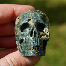 Load image into Gallery viewer, Ocean Jasper Carved Crystal Skull Realistic Gemstone Carving
