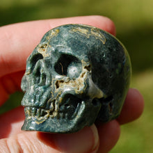 Load image into Gallery viewer, Ocean Jasper Carved Crystal Skull Realistic Gemstone Carving
