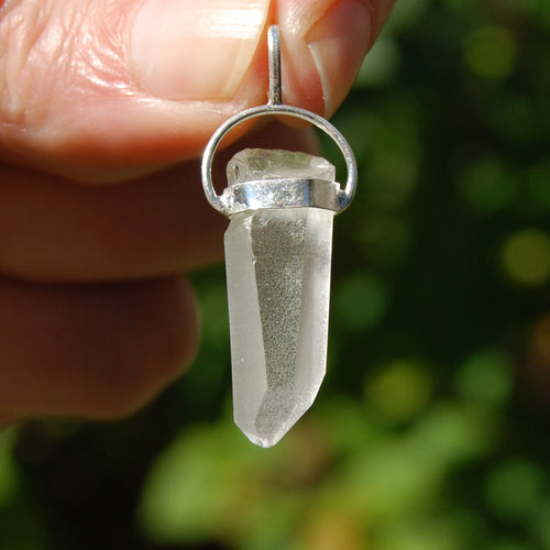 Cosmic Isis Face Lemurian Seed Quartz Crystal Starbrary Laser Pendant 