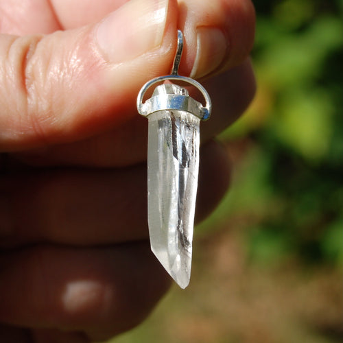 Lemurian Seed Quartz Crystal Starbrary Laser Pendant