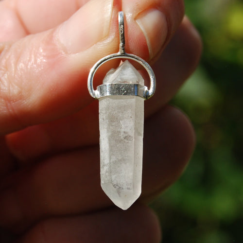 DT ET Lemurian Seed Quartz Crystal Pendant for Necklace