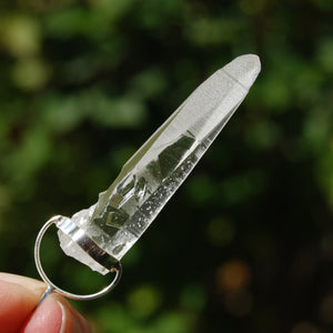 XL Cosmic Lemurian Seed Quartz Crystal Starbrary Laser Pendant for Necklace, Sterling Silver, Brazil