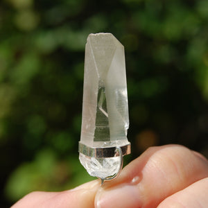 Lemurian Seed Quartz Crystal Laser Pendant for Necklace, Sterling Silver, Brazil