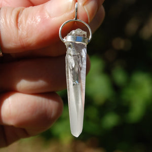 Cosmic Lemurian Seed Quartz Crystal Laser Pendant