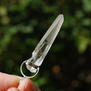 Cosmic Lemurian Seed Quartz Crystal Laser Pendant