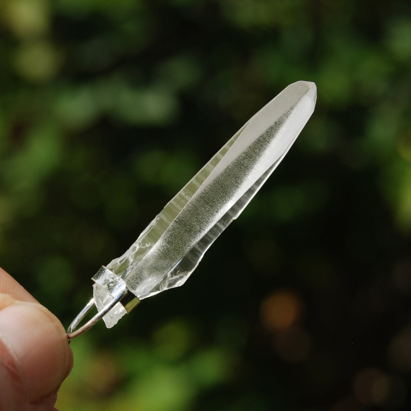 Cosmic Lemurian Seed Quartz Crystal Laser Pendant