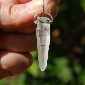 Lemurian Seed Quartz Crystal Laser Pendant 