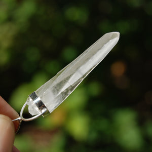 Lemurian Seed Quartz Crystal Laser Pendant 