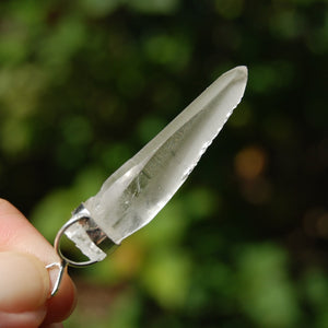 Lemurian Seed Quartz Crystal Laser Pendant 