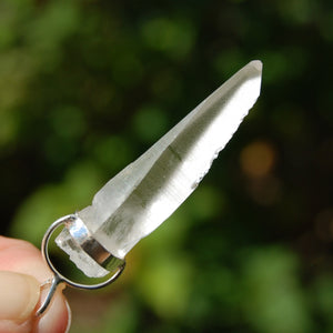 Lemurian Seed Quartz Crystal Laser Pendant 